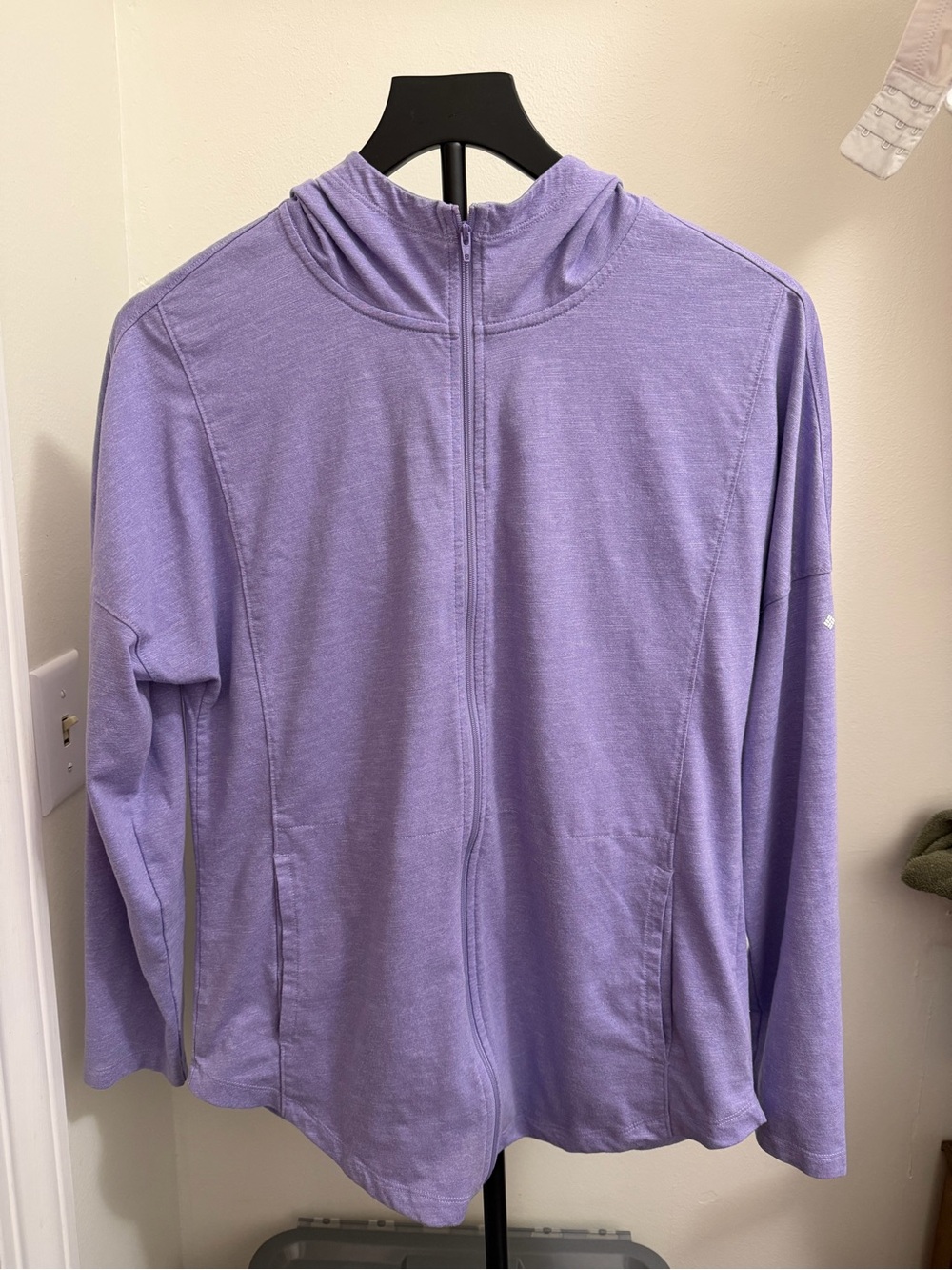 Columbia Lavender Full-Zip Hooded Sweater